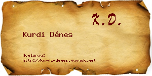 Kurdi Dénes névjegykártya